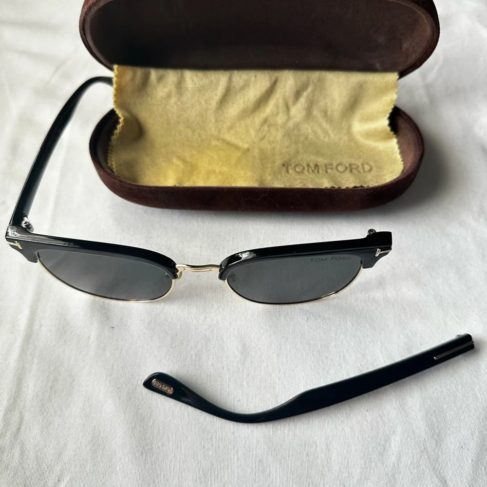 Tom Ford Sunglasses with Black Frames and Gold Details
